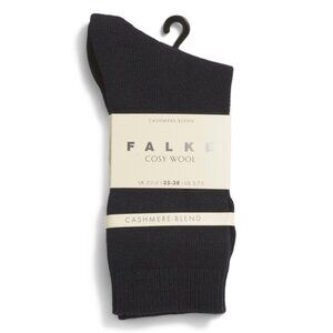 FALKE DARK NAVY Made In Germany Merino Wool Cashmere Blend Cozy Socks